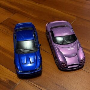 Blue and Purple Toy Car Set